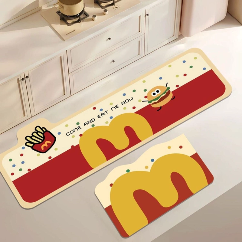 SET 2 ALFOMBRA DE GOMA PARA COCINA PISO ANTIDESLIZANTE LISO - 1