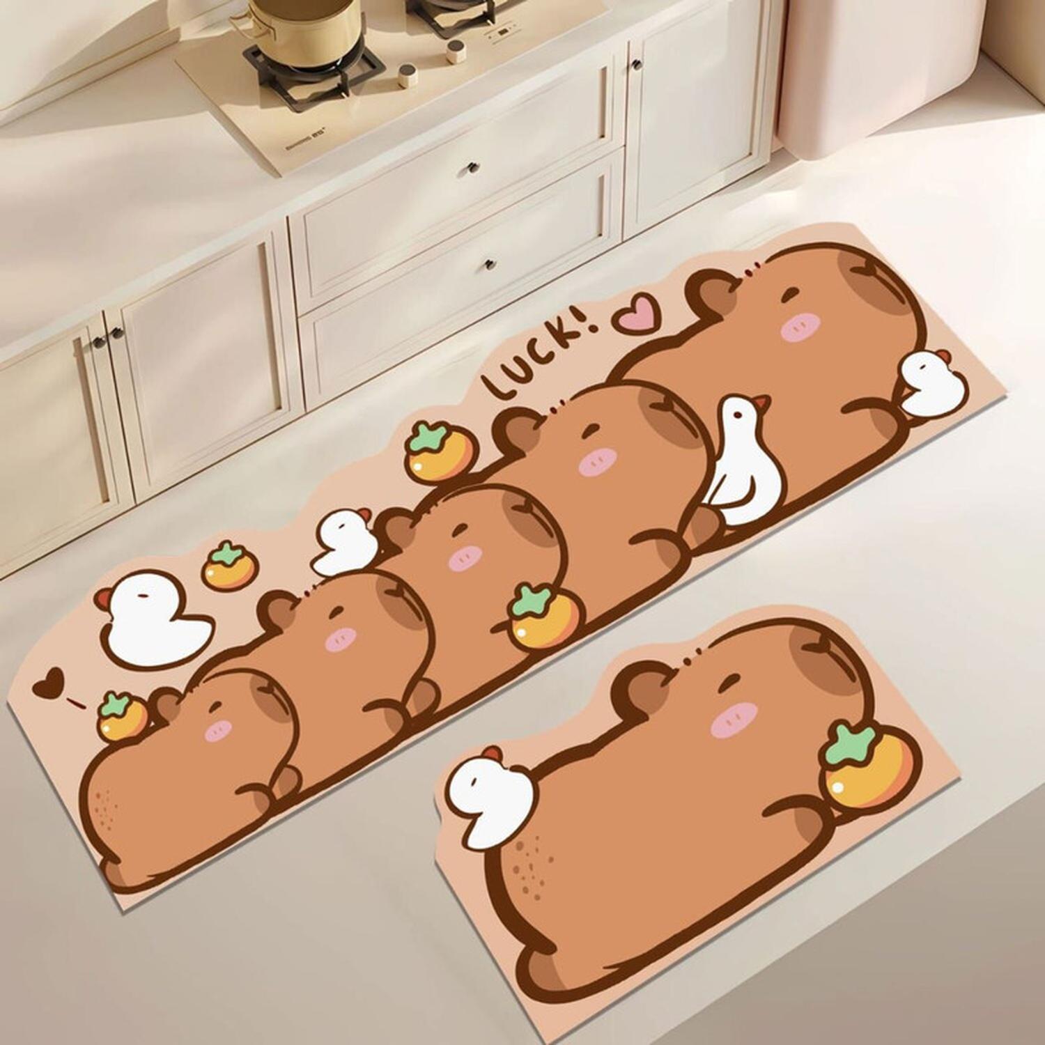 SET 2 ALFOMBRA DE GOMA PARA COCINA PISO ANTIDESLIZANTE LISO - 1