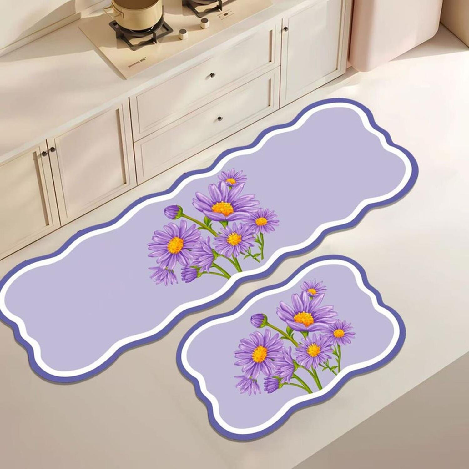 SET 2 ALFOMBRA DE GOMA PARA COCINA PISO ANTIDESLIZANTE LISO - 1