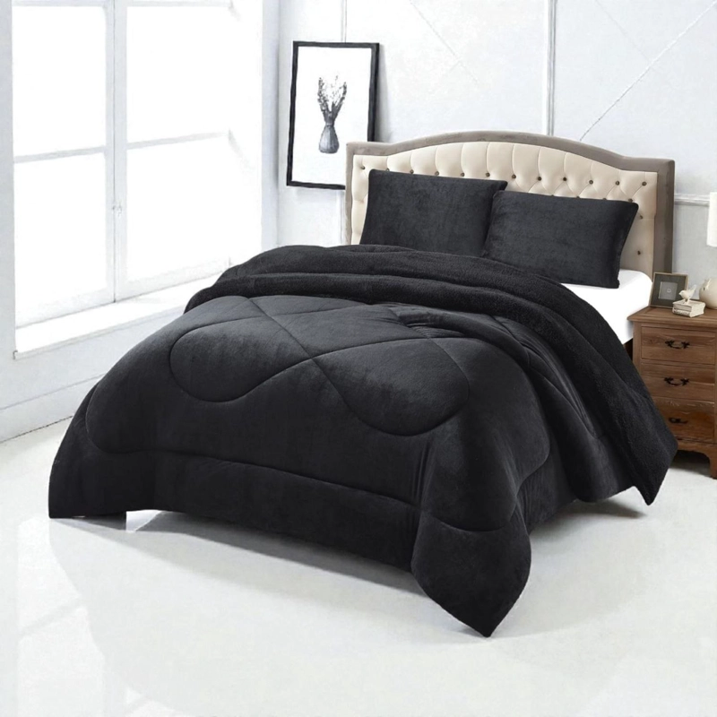 COBERTOR KING DE PLUSH LISO CON CHIPORRO + 2 FUNDAS ALMOHADA TAMAÑO KING PLUSH TF - 1