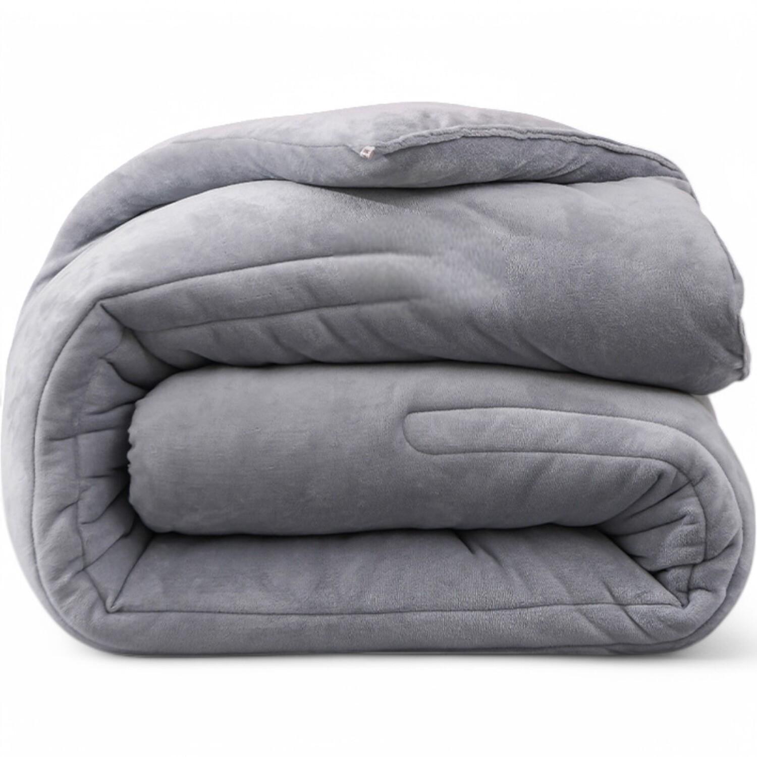 COBERTOR KING DE PLUSH LISO CON CHIPORRO + 2 FUNDAS ALMOHADA TAMAÑO KING PLUSH TF - 3