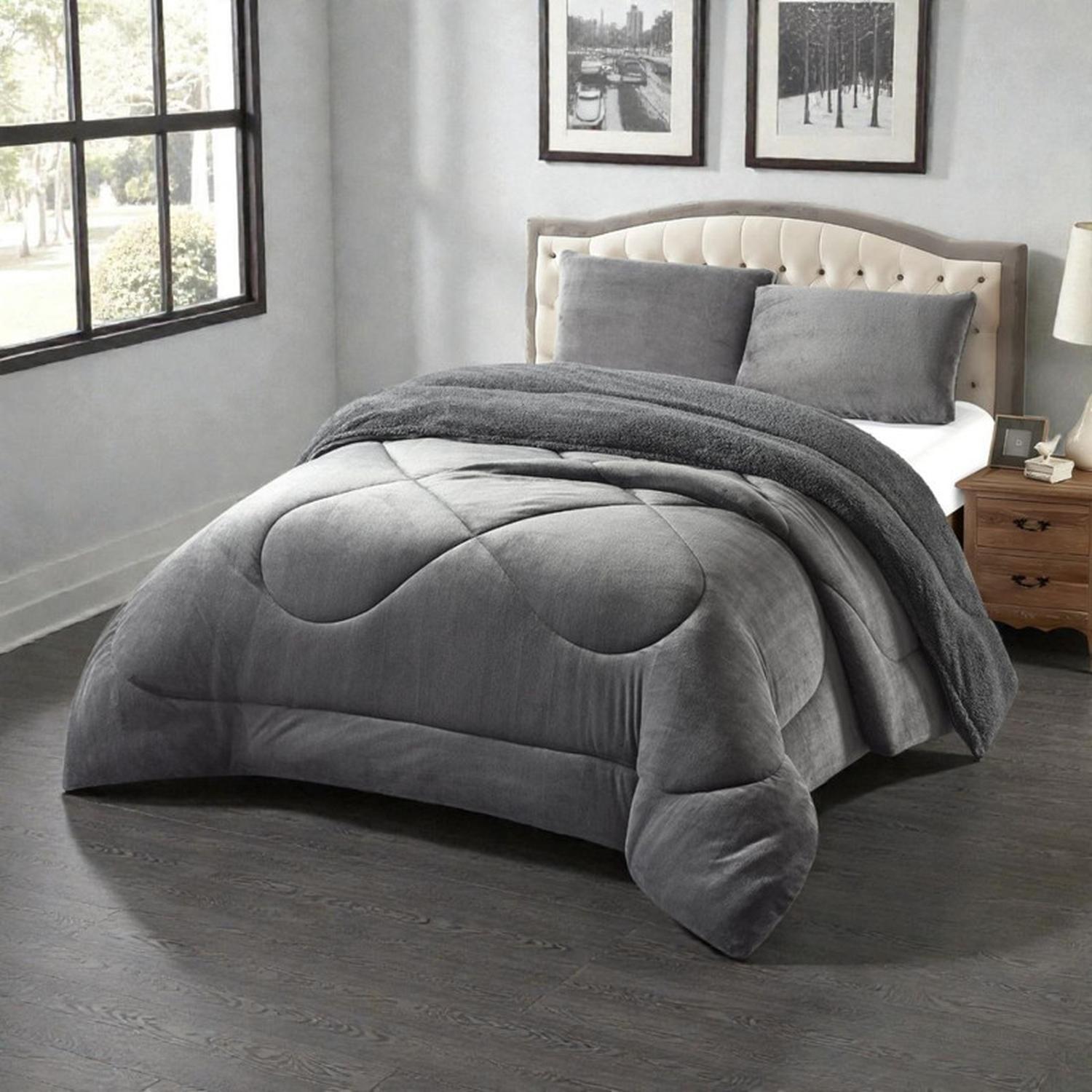 COBERTOR PLUSH LISO 1.5 PLAZAS CON CHIPORRO 1 FUNDA ALMOHADA TAMAÑO 1,5 PLAZAS - 1