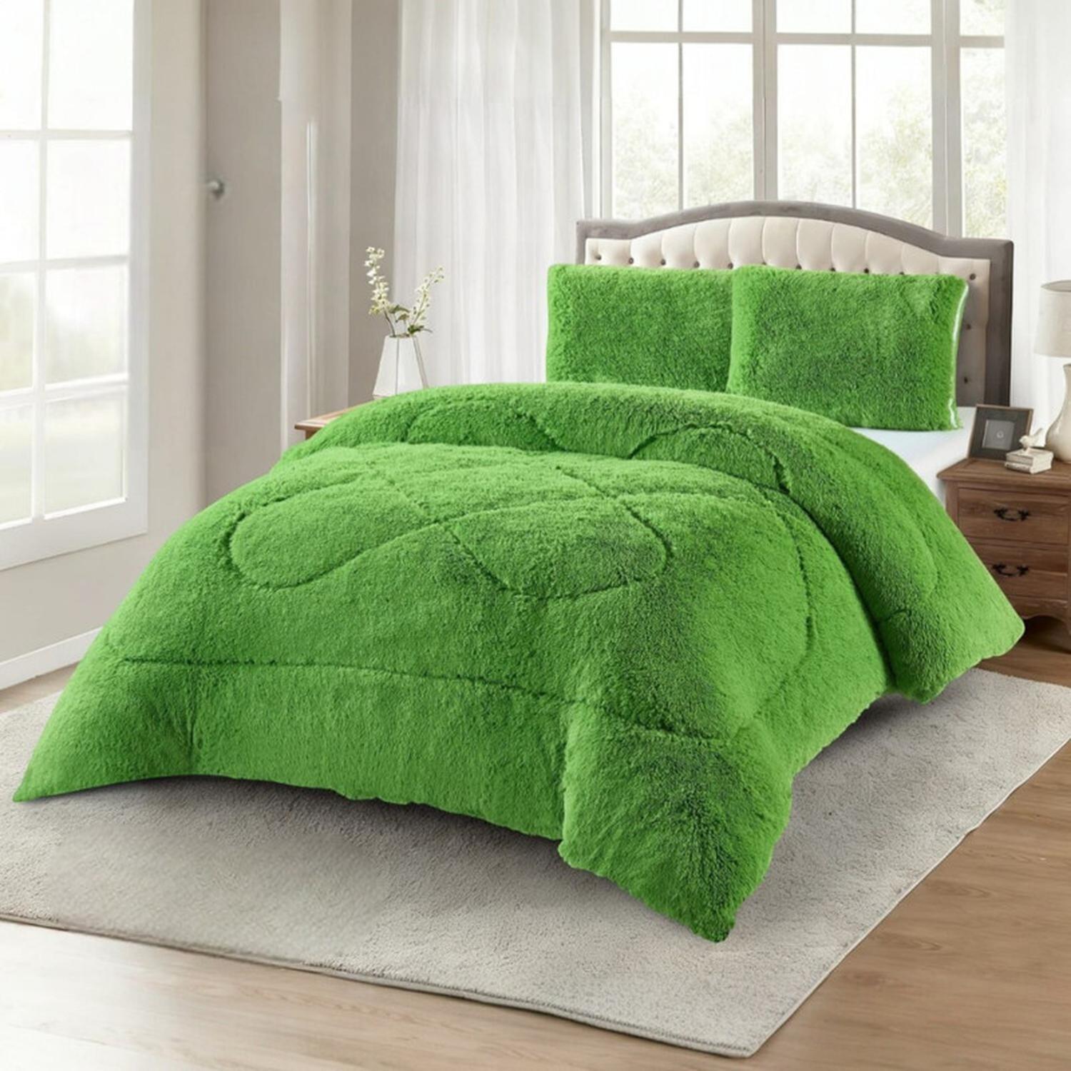 COBERTOR PELUDO INVIERNO CON CHIPORRO DE 1.5 PLAZAS 1 FUNDA TAMAÑO 1,5 PLAZAS LISA - 1