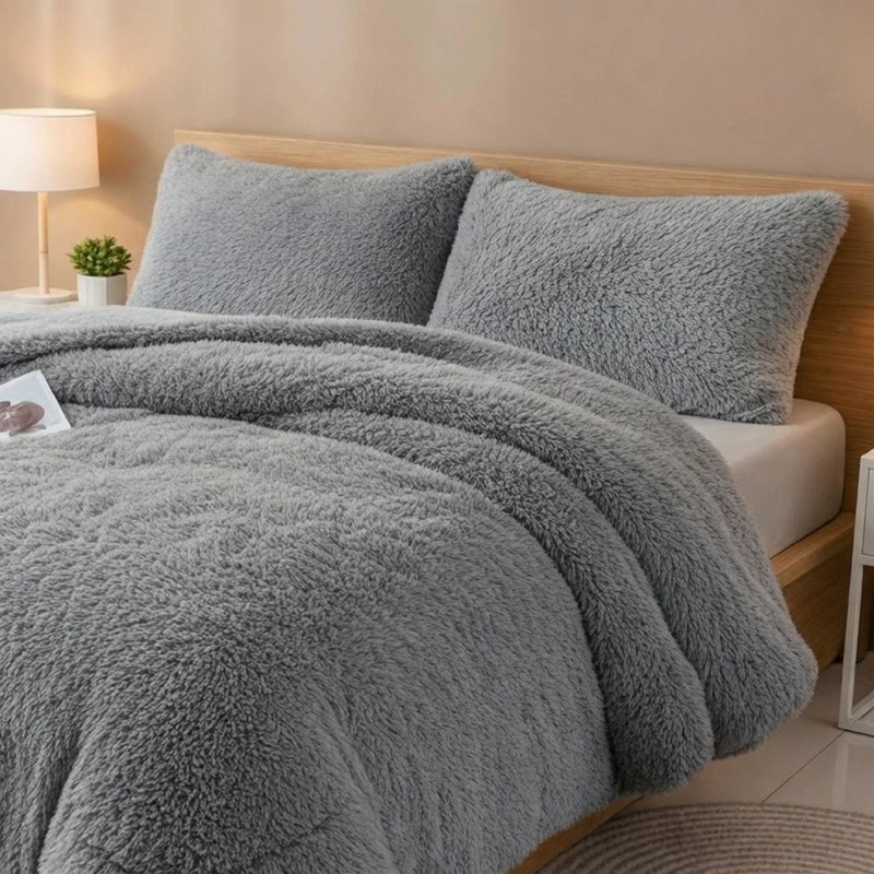 COBERTOR PELUDO INVIERNO CON CHIPORRO DE 1.5 PLAZAS 1 FUNDA TAMAÑO 1,5 PLAZAS LISA - 4