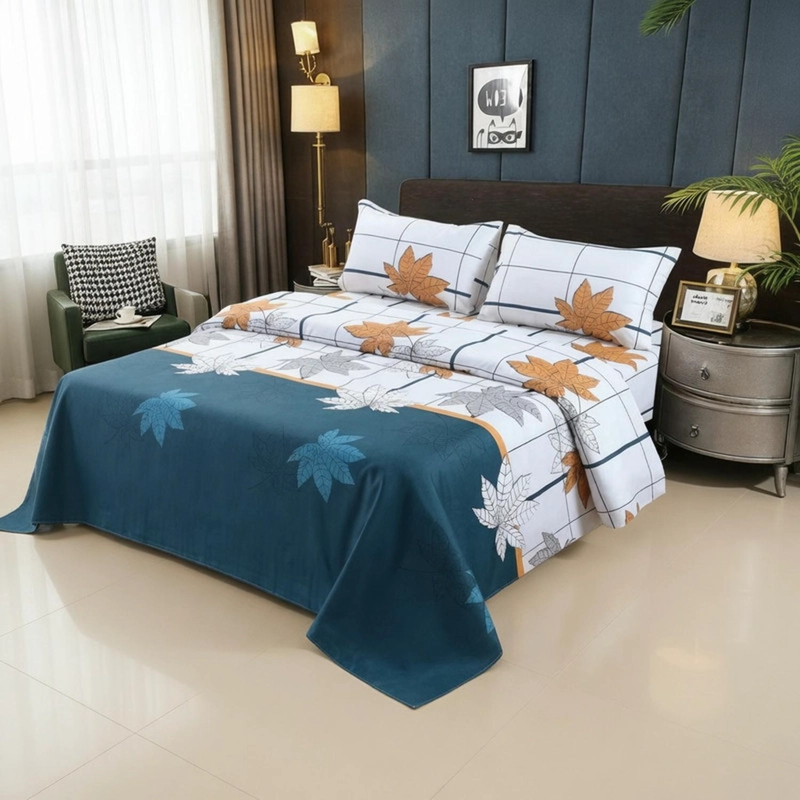 JUEGO DE SABANAS 2 PLAZAS 100% ALGODON + 2 FUNDAS ALMOHADA TAMAÑO 2 PLAZAS LISO - 1