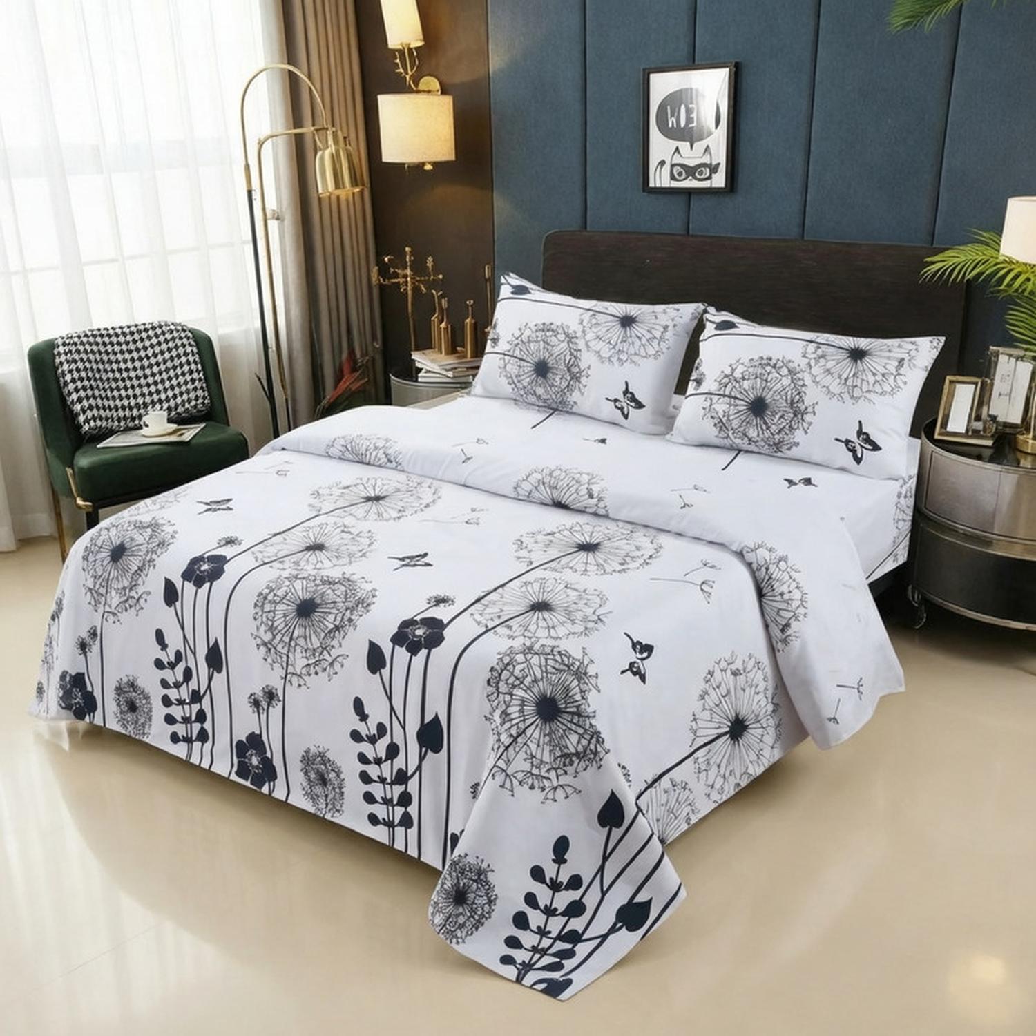 JUEGO DE SABANAS SUPER KING 100% ALGODON + 2 FUNDAS 50X70CM TAMAÑO SUPER KING LISO - 1