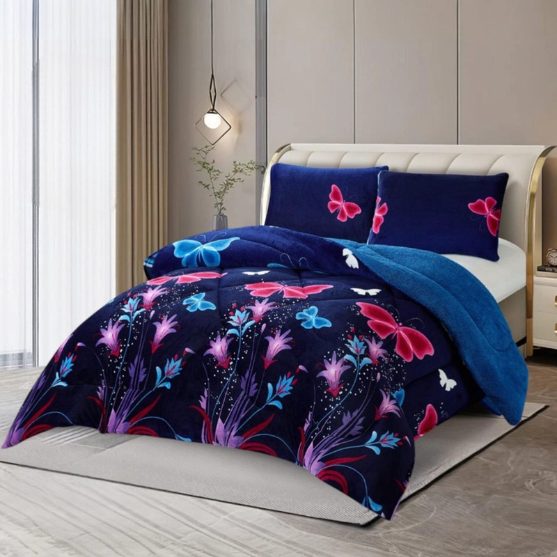 PLUMON PLUSH LISO CON CHIPORRO 2 PLAZAS + 2 FUNDAS ALMOHADA TAMAÑO 2 PLAZAS DISEÑO TF 12 - 1