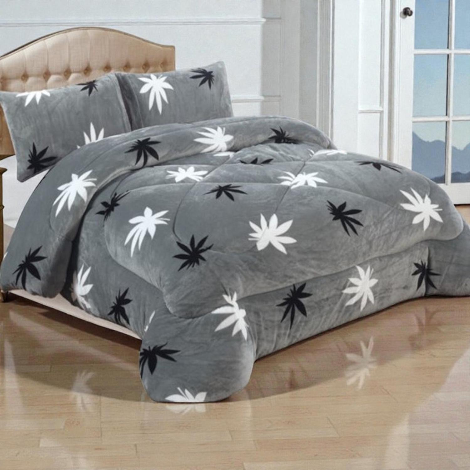 PLUMON PLUSH LISO CON CHIPORRO 2 PLAZAS + 2 FUNDAS ALMOHADA TAMAÑO 2 PLAZAS DISEÑO RS 28 - 1