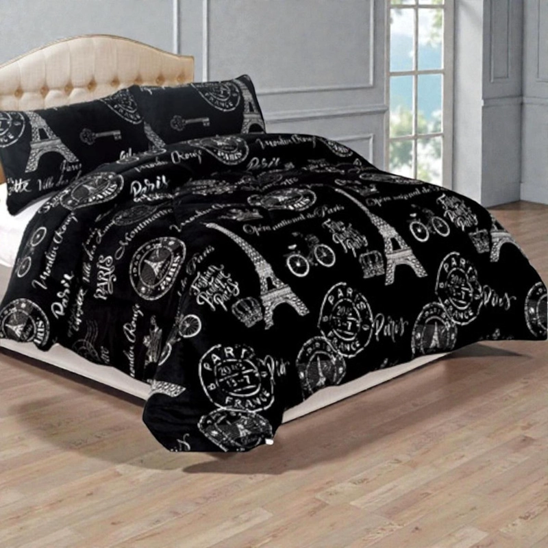 PLUMON PLUSH LISO CON CHIPORRO 2 PLAZAS + 2 FUNDAS ALMOHADA TAMAÑO 2 PLAZAS DISEÑO RS 14 - 1