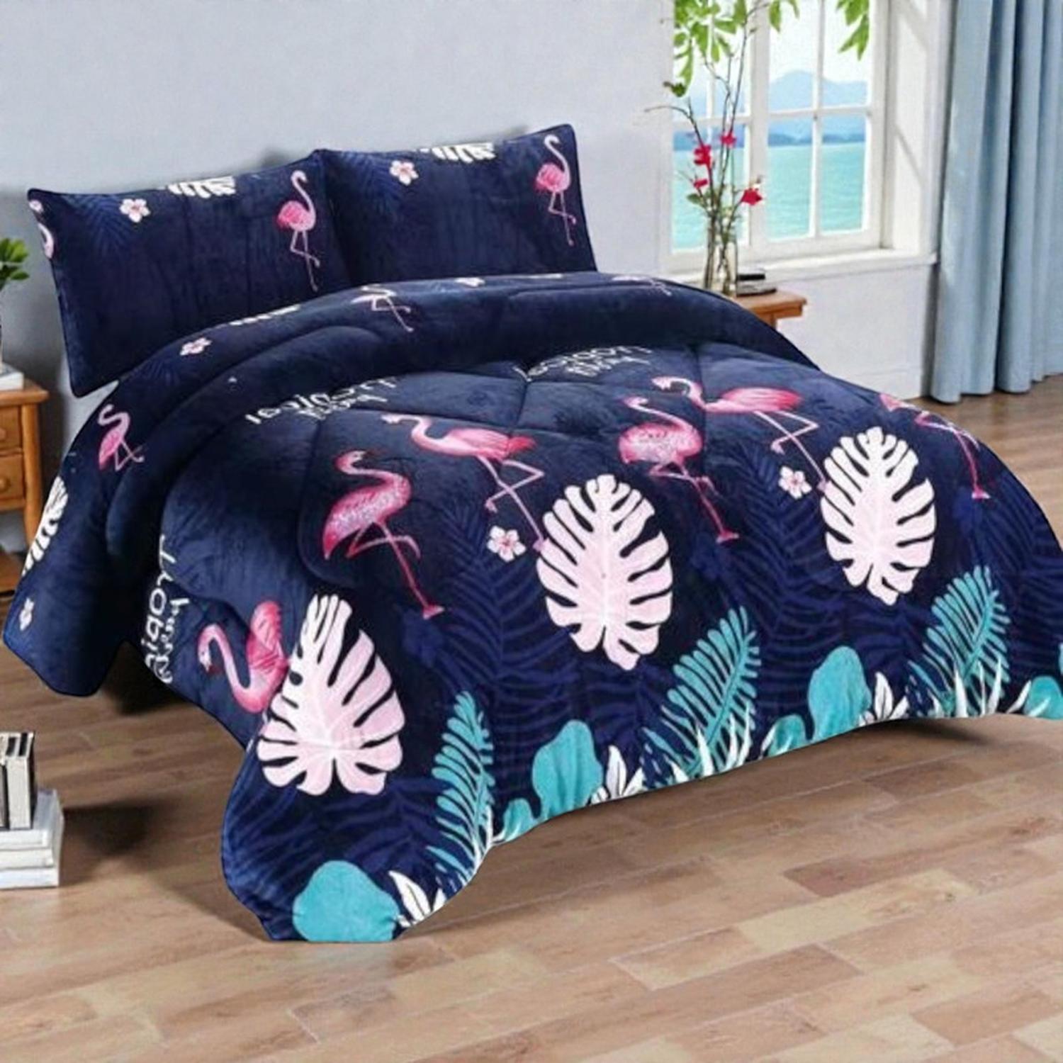 PLUMON PLUSH LISO CON CHIPORRO 2 PLAZAS + 2 FUNDAS ALMOHADA TAMAÑO 2 PLAZAS DISEÑO RS 18 - 1