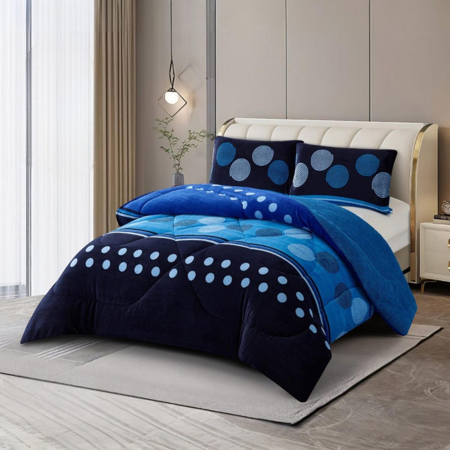 PLUMON PLUSH LISO CON CHIPORRO 2 PLAZAS + 2 FUNDAS ALMOHADA TAMAÑO 2 PLAZAS DISEÑO RS 2 - 1