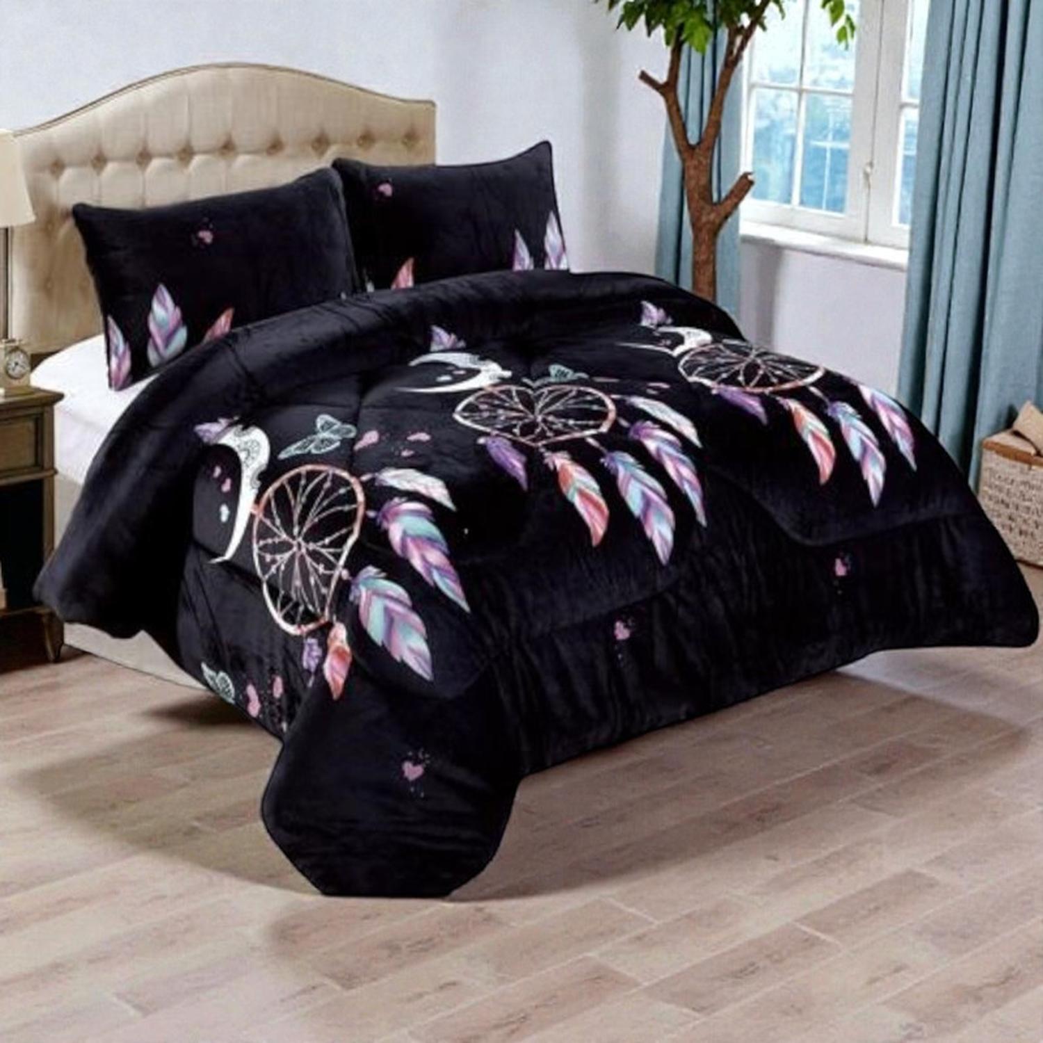 PLUMON PLUSH LISO CON CHIPORRO 2 PLAZAS + 2 FUNDAS ALMOHADA TAMAÑO 2 PLAZAS DISEÑO RS 27 - 1
