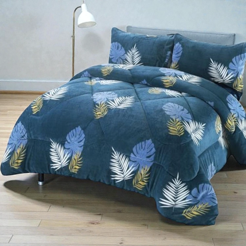 PLUMON PLUSH LISO CON CHIPORRO 2 PLAZAS + 2 FUNDAS ALMOHADA TAMAÑO 2 PLAZAS DISEÑO RS 15 - 1