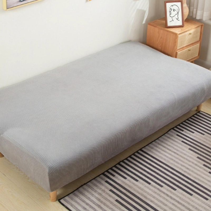 FUNDAS CUBRE FUTON CUADRILLE ELASTICADA TELA TEXTURIZADA COLOR CAFE OSCURO - 3