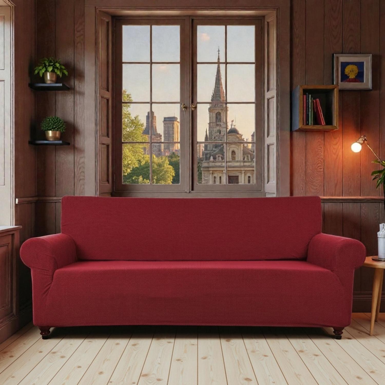 FUNDA PROTECTORA PARA SOFA DE 3 CUERPOS TELA CUADRILLE - 1