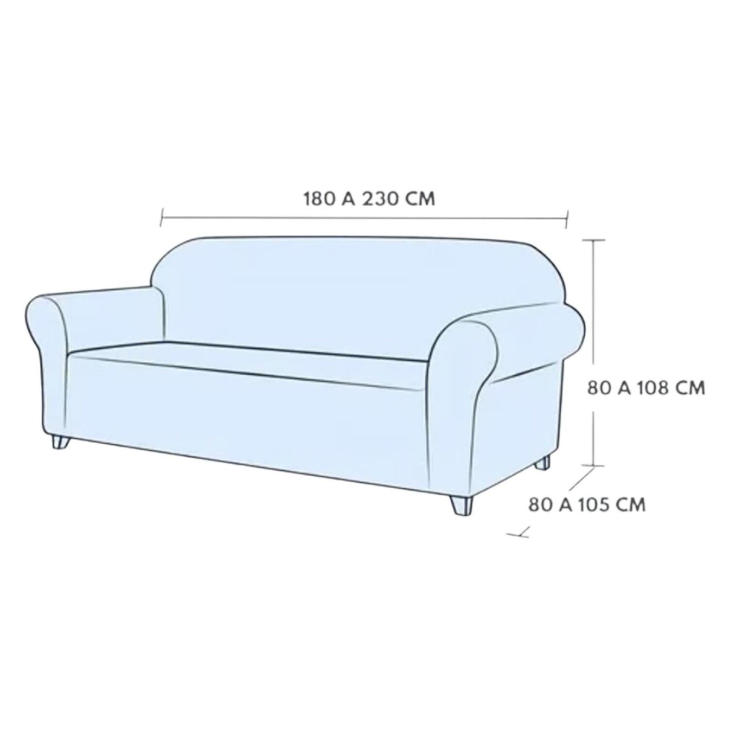 FUNDA PROTECTORA PARA SOFA DE 3 CUERPOS TELA CUADRILLE - 2