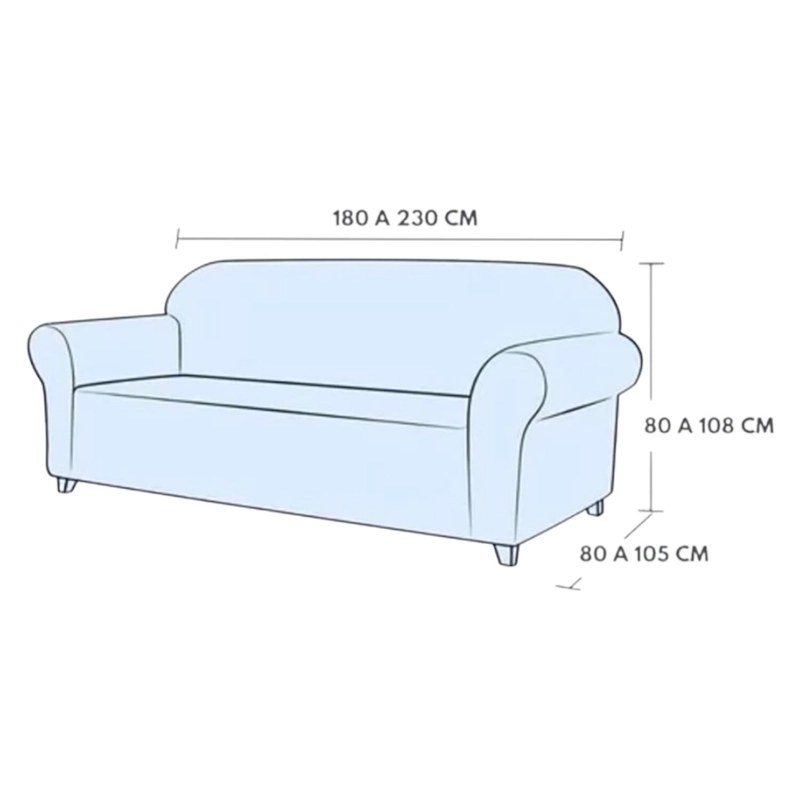 FUNDA PROTECTORA PARA SOFA DE 3 CUERPOS TELA CUADRILLE - 2