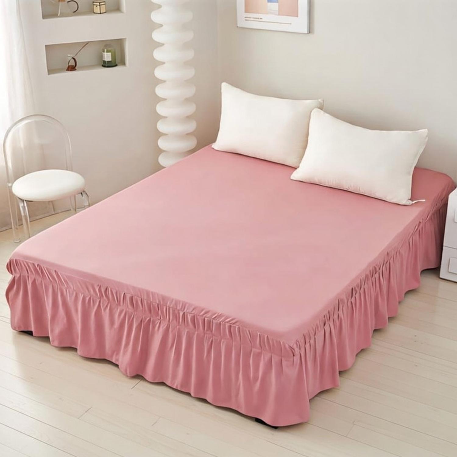 FALDON PARA CAMA KING ELASTICADOS UNICOLOR POLIE STER TAMAÑO KING - 1