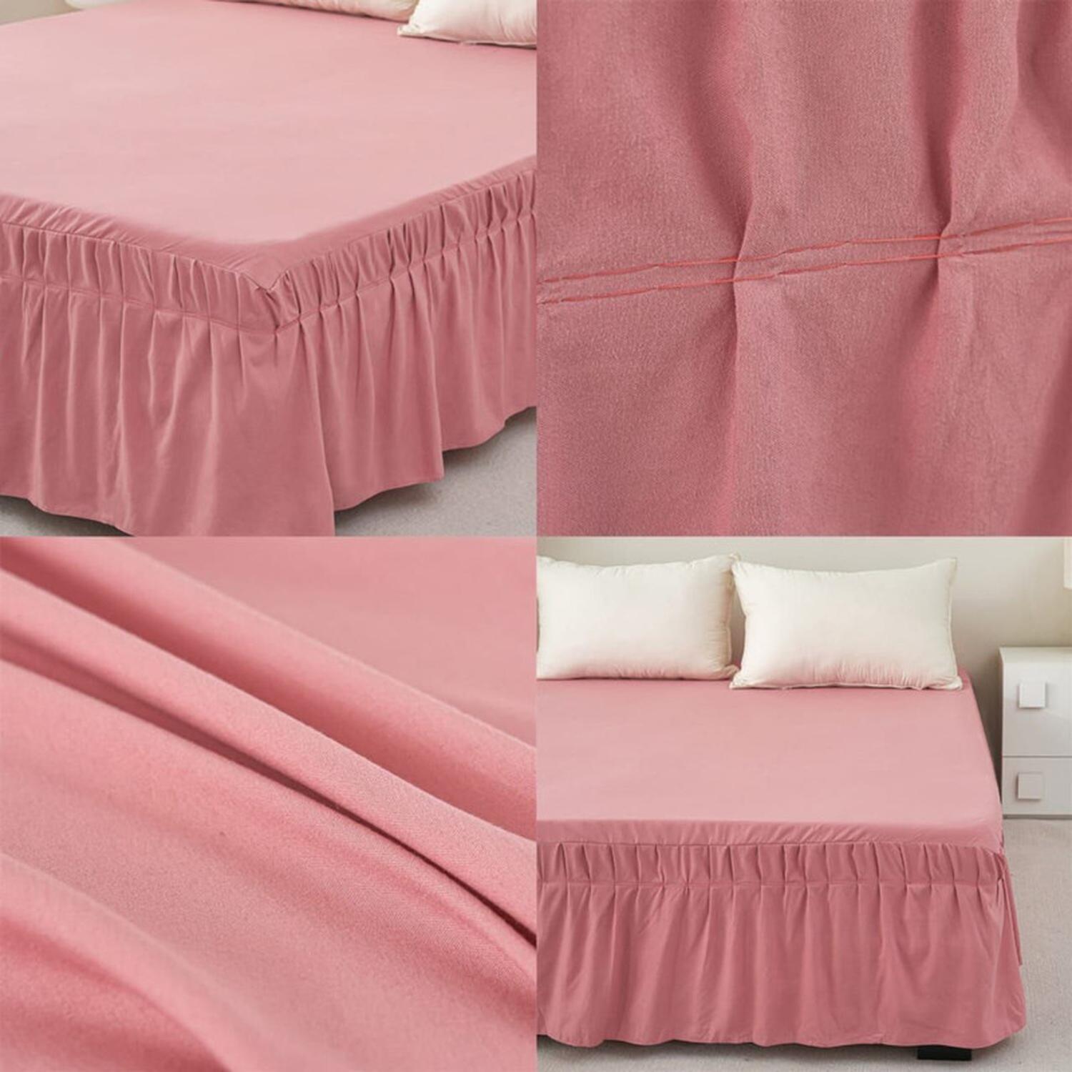 FALDON PARA CAMA KING ELASTICADOS UNICOLOR POLIE STER TAMAÑO KING - 3