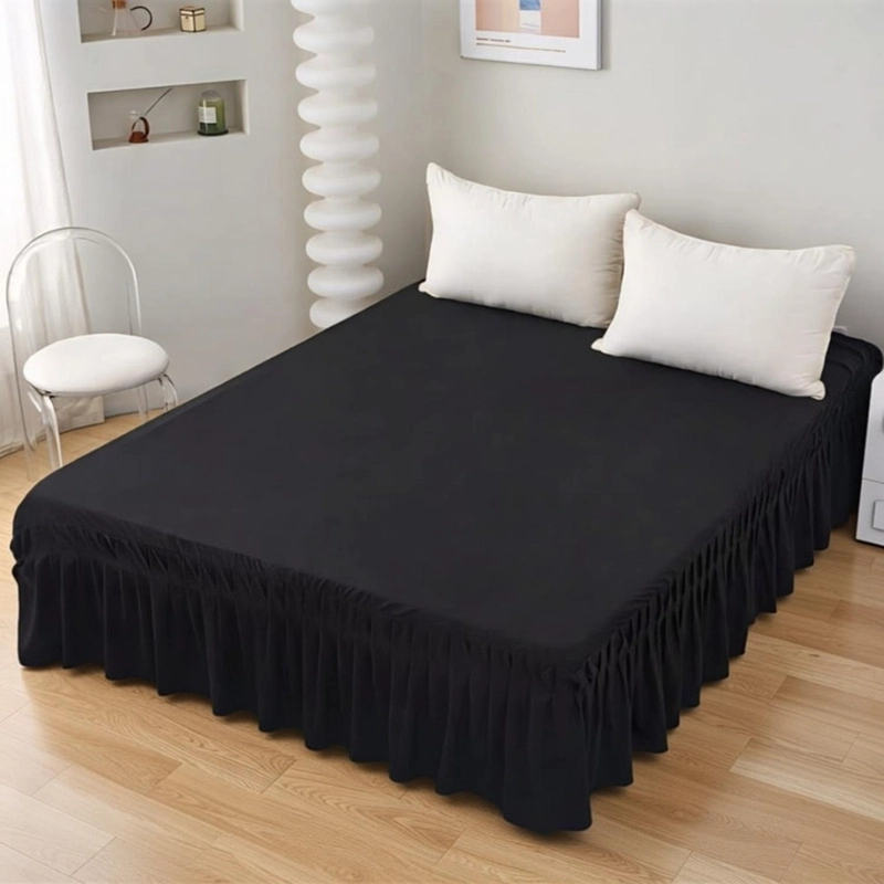 FALDON DE 2 PLAZAS PARA CAMA ELASTICADOS UNICOLOR POLIE STER TAMAÑO 2 PLAZAS LISA - 1