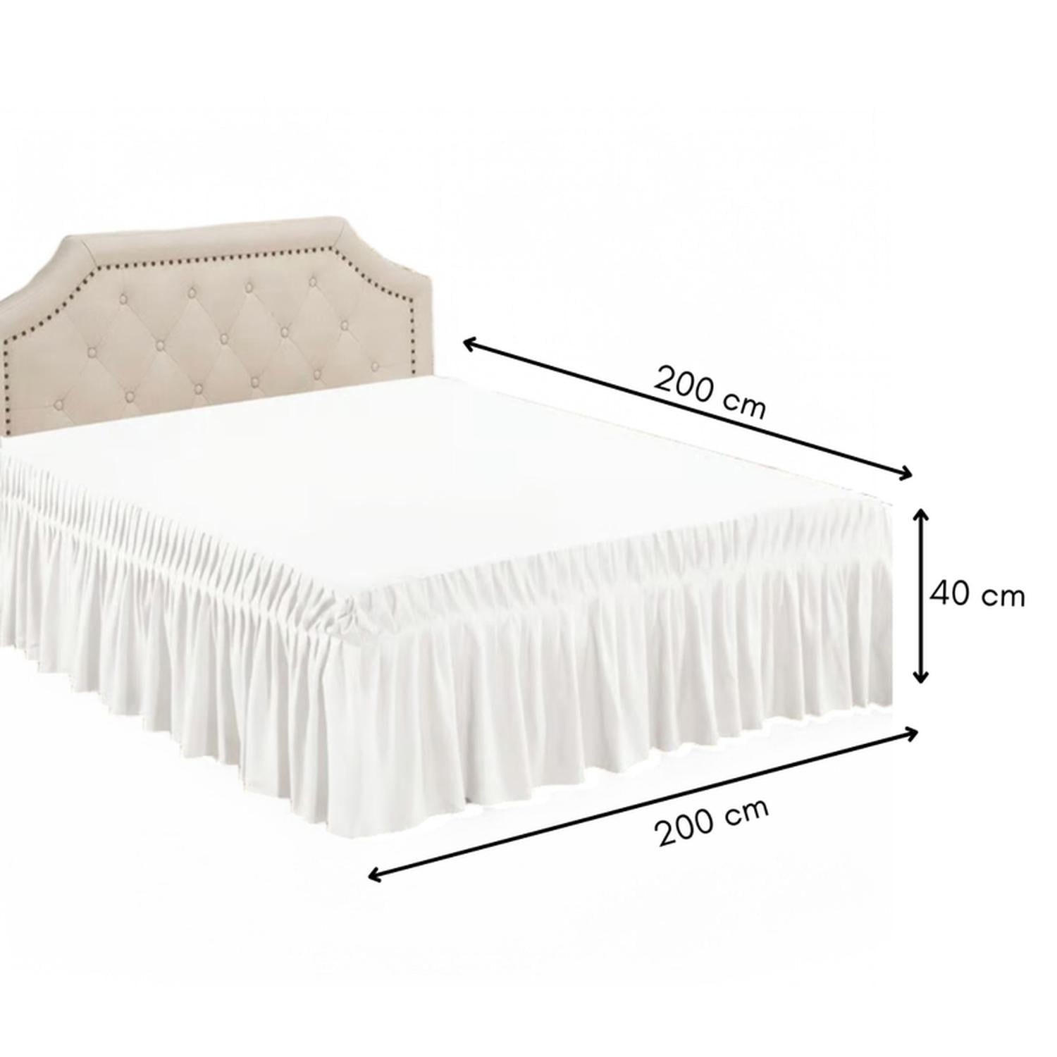 FALDON SUPER KING PARA CAMA ELASTICADOS 200X200CM TAMAÑO SUPER KING LISA - 2