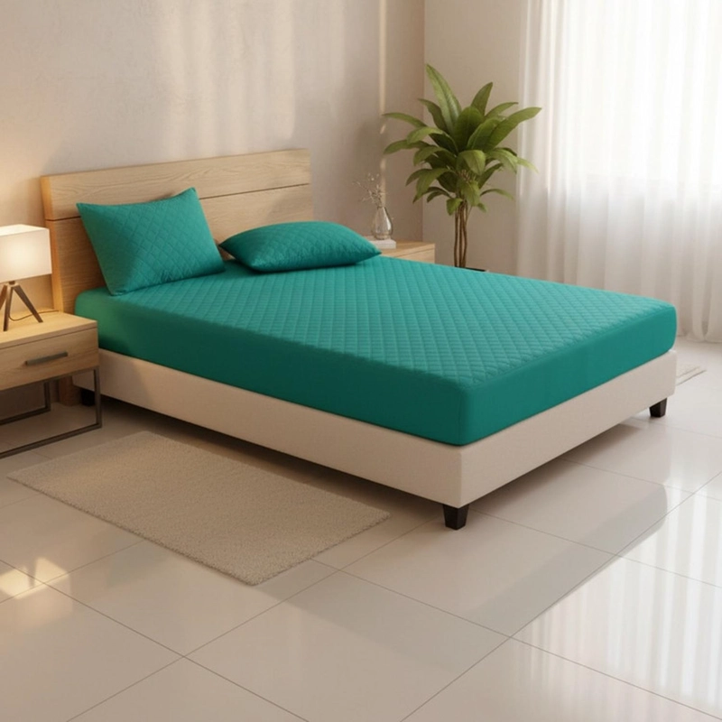 FUNDA PROTECTORA CUBRE COLCHON KING + 2 FUNDAS DE ALMOHADA TAMAÑO KING LISO - 1