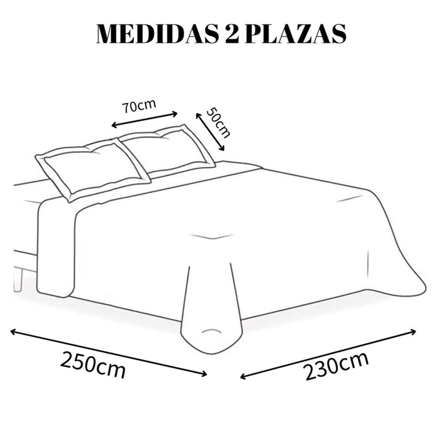 QUILT DE VERANO 2 PLAZAS EN ALGODON CON POMPONES+ 2 FUNDAS TAMAÑO 2 PLAZAS LISA - 2