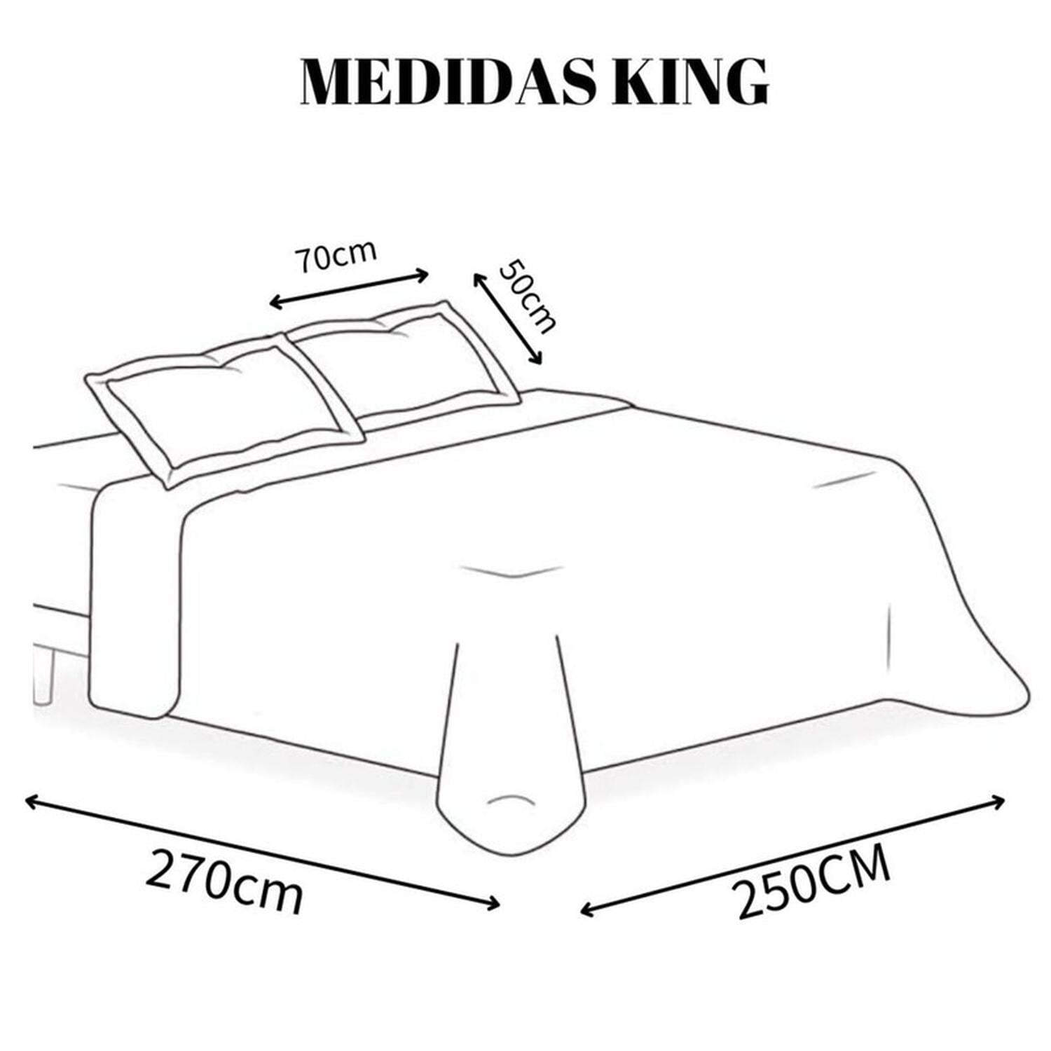 COBERTOR KING EN ALGODON DE VERANO CON POMPONES + 2 FUNDAS TAMAÑO KING LISA - 2