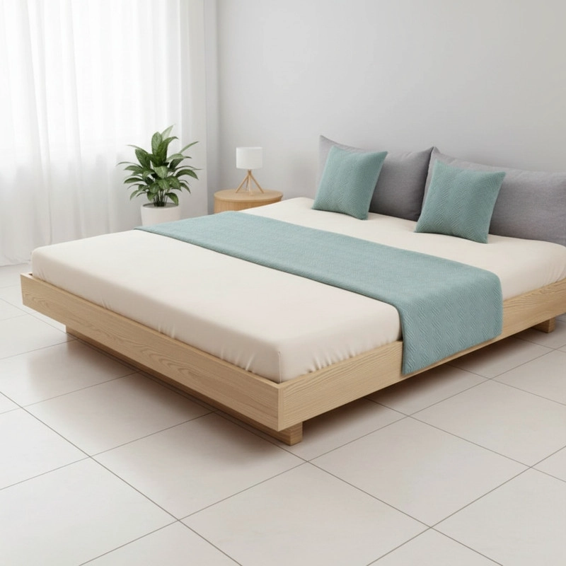 JUEGO DE PIECERA DE TERCIOPELO PLUSH MEDIDA 70X210CM PIE DE CAMA MENTA - 1
