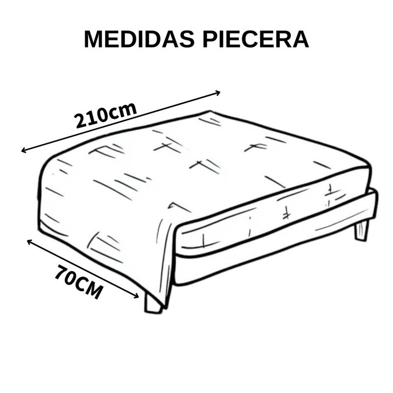 JUEGO DE PIECERA BORDADA MEDIDA 210X70CM + 2 FUNDAS - 3