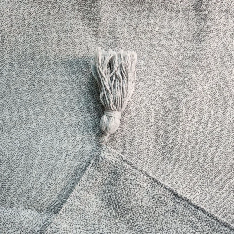 JUEGO DE PIECERA DE LINO CON POMPONES MEDIDA 70X210CM PIE DE CAMA  NARANJA - 5