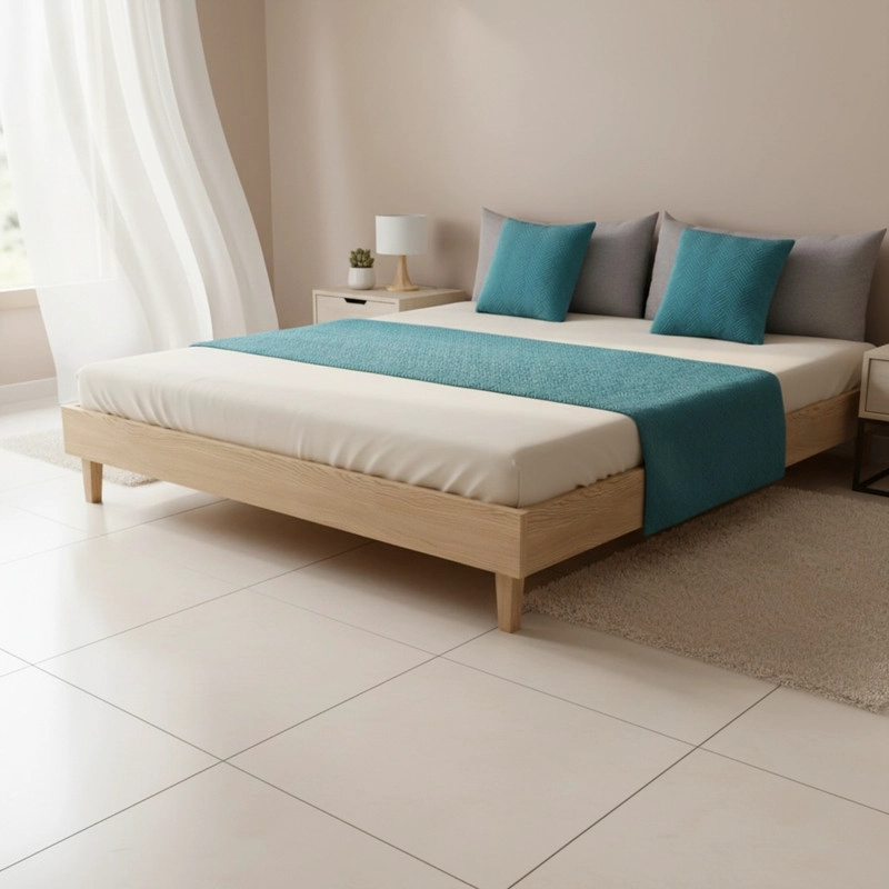 JUEGO DE PIECERA DE TERCIOPELO PLUSH MEDIDA 70X210CM PIE DE CAMA TURQUESA - 1