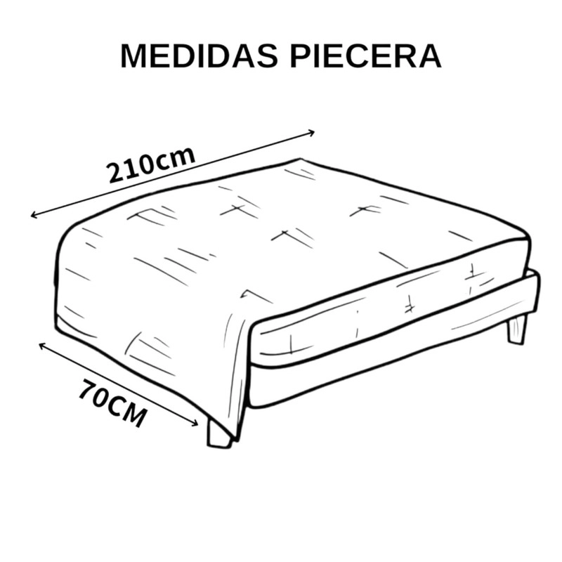JUEGO DE PIECERA CHENILLE MEDIDA 70X210CM PIE DE CAMA AMARILLO - 3