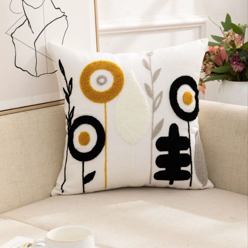 PACK DE 2 COJINES + 2 FUNDAS BORDADAS CON CIERRE OCULTO MEDIDA 45X45CM - 1