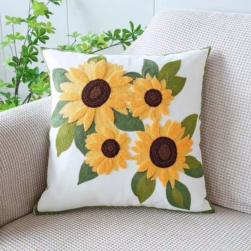 PACK DE 2 COJINES + 2 FUNDAS BORDADAS CON CIERRE OCULTO MEDIDA 45X45CM - 1