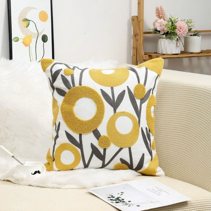 PACK DE 2 COJINES + 2 FUNDAS BORDADAS CON CIERRE OCULTO MEDIDA 45X45CM - 1