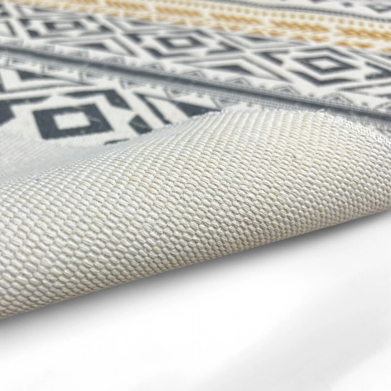 BAJADA DE CAMA KILIM 60CM X 90CM TEJIDAS EN ALGODON CON FLECOS ESTAMPADA - 4