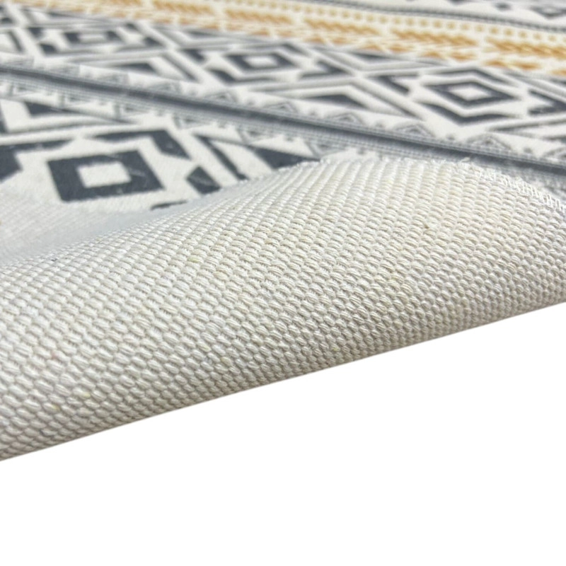 BAJADA DE CAMA KILIM PASILLERA DE 130X60CM EN ALGODON TEJIDA CON FLECOS ESTAMPADA - 3
