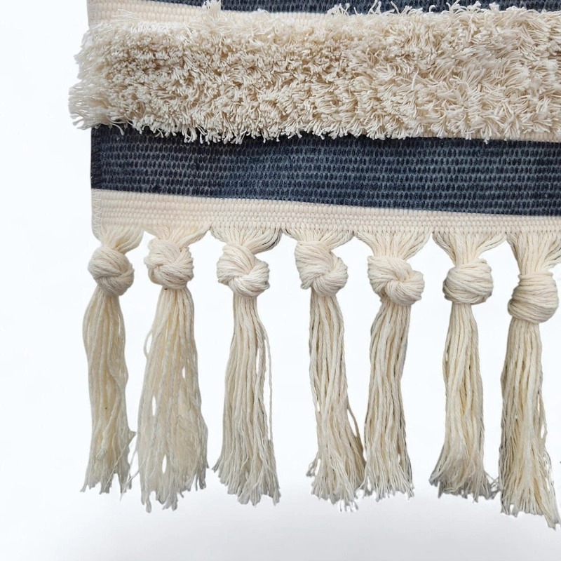 ALFMOBRA PASILLERA BAJA DE CAMA KILIM TEJIDA CON FLECOS BOHO ESTAMPADA 180X60CM - 3