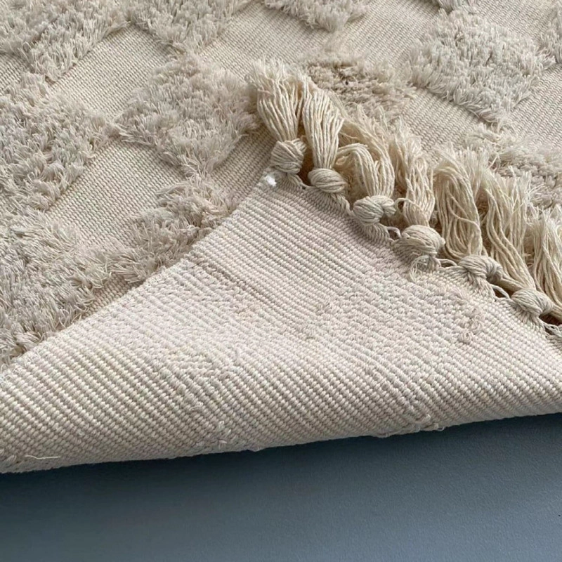 ALFMOBRA PASILLERA BAJA DE CAMA KILIM TEJIDA CON FLECOS BOHO ESTAMPADA 180X60CM - 6