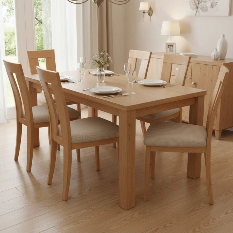 SET DE 6 FUNDAS PARA ASIENTO DE SILLAS ELASTICADAS TEXTURIZADA CUADRILLE COLOR BEIGE - 1