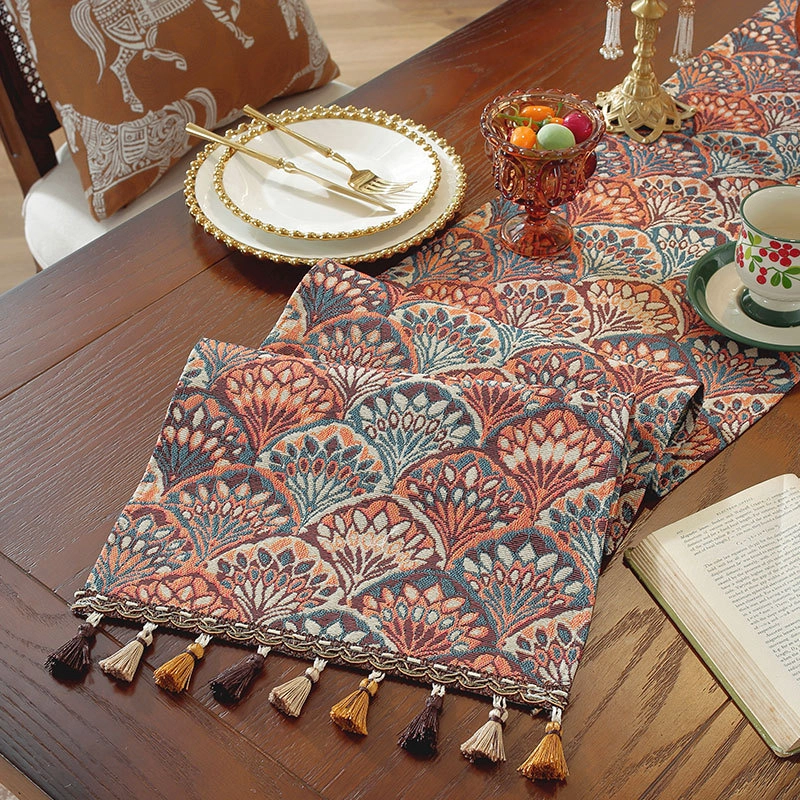 CAMINO DE MESA BOHEMIO CON FLECOS MEDIDA 30X180CM CORREDOR DE MESA - 4