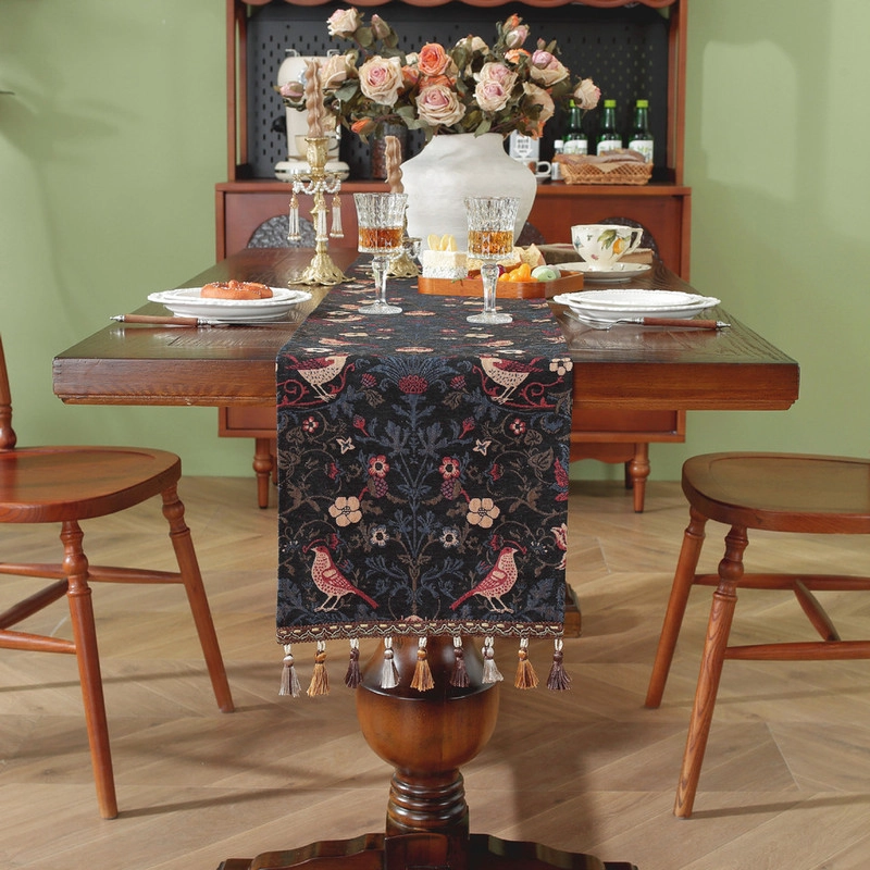 CAMINO DE MESA BOHEMIO CON FLECOS MEDIDA 30X180CM CORREDOR DE MESA - 1