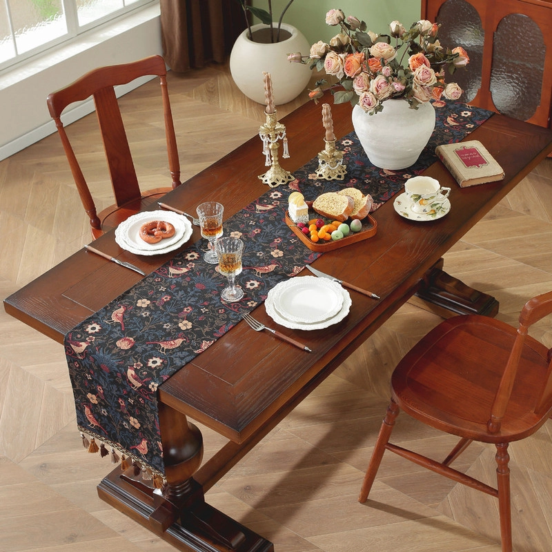 CAMINO DE MESA BOHEMIO CON FLECOS MEDIDA 30X180CM CORREDOR DE MESA - 3