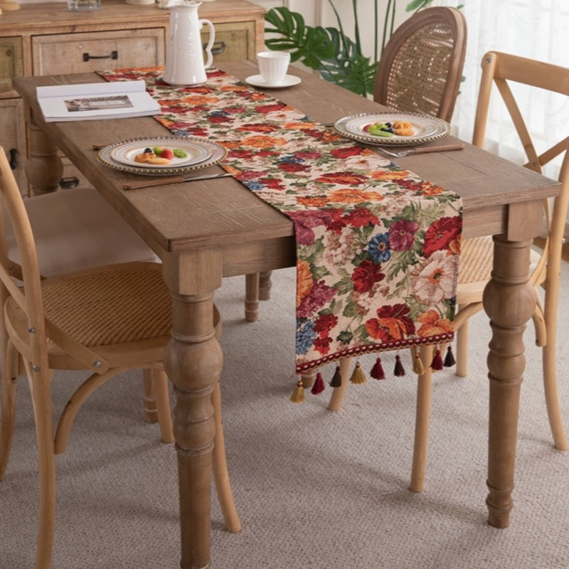 CAMINO DE MESA BOHEMIO CON FLECOS MEDIDA 30X180CM CORREDOR DE MESA - 1