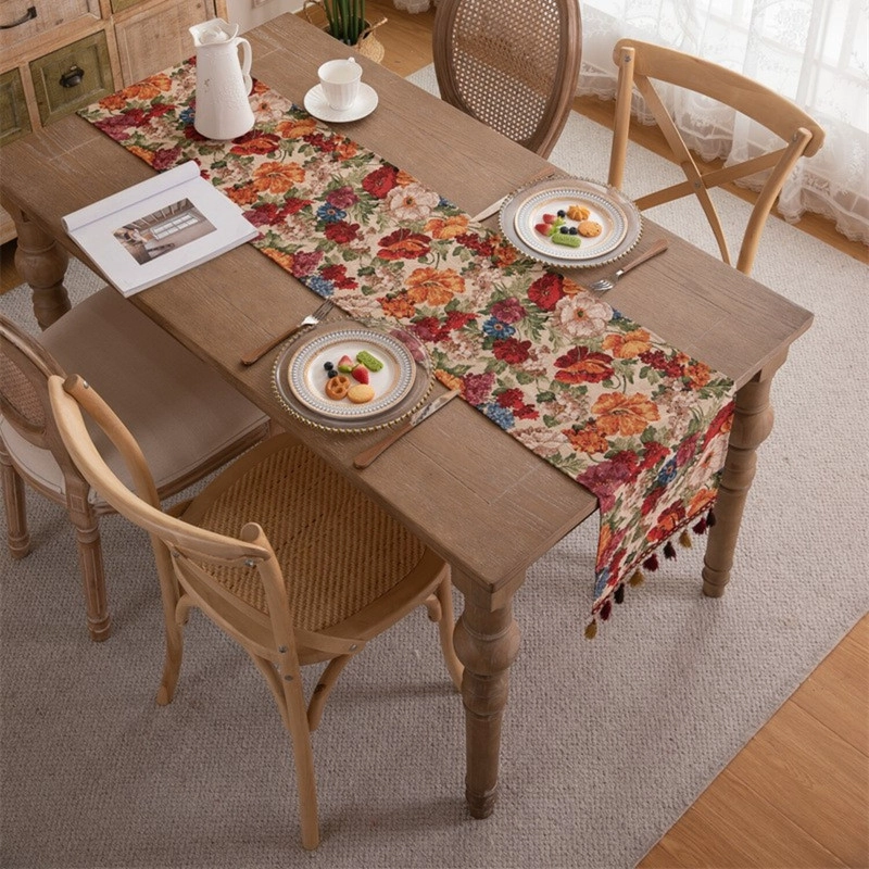 CAMINO DE MESA BOHEMIO CON FLECOS MEDIDA 30X180CM CORREDOR DE MESA - 2