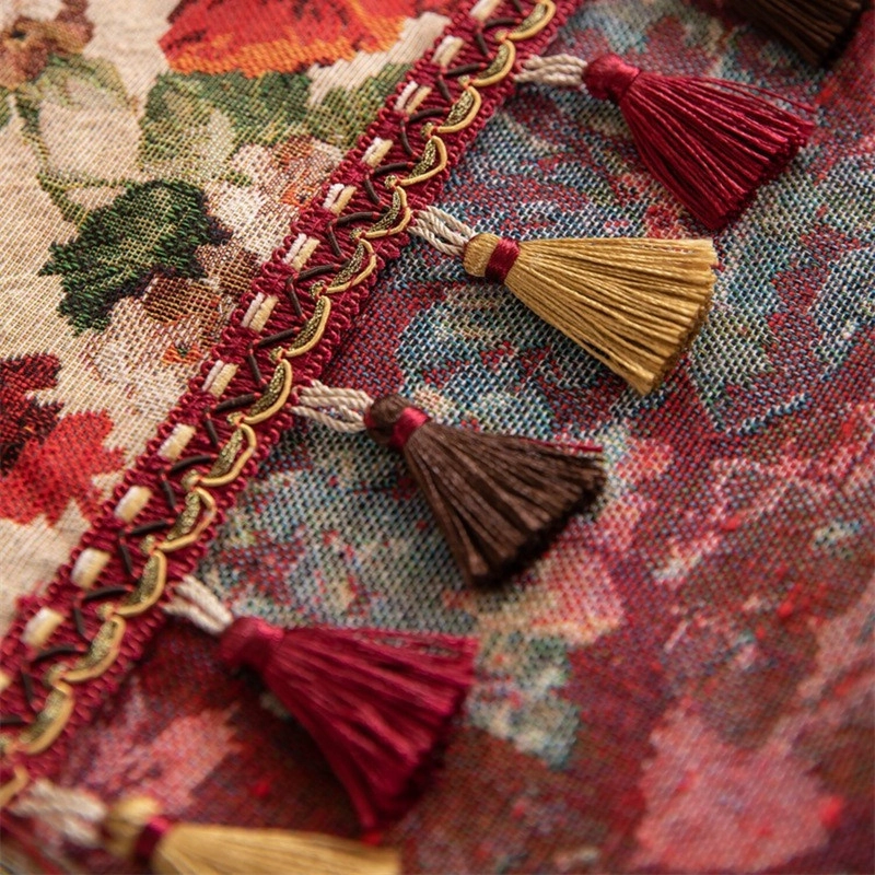 CAMINO DE MESA BOHEMIO CON FLECOS MEDIDA 30X180CM CORREDOR DE MESA - 4
