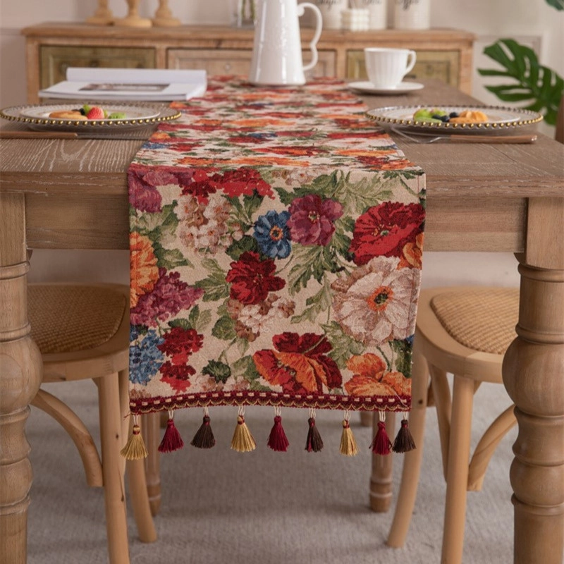 CAMINO DE MESA BOHEMIO CON FLECOS MEDIDA 30X180CM CORREDOR DE MESA - 6