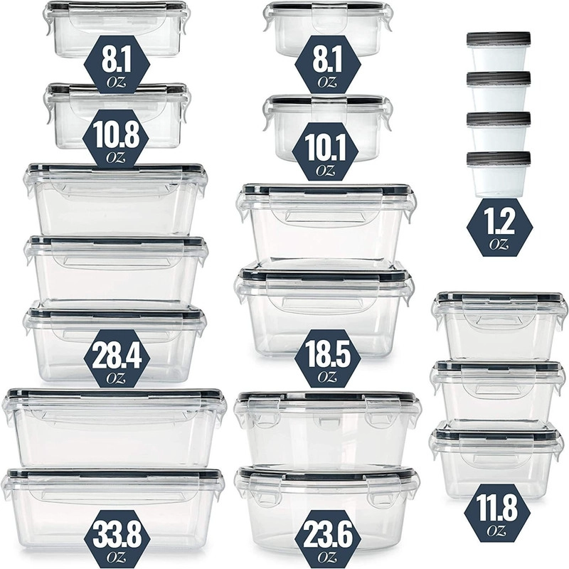 JUEGO DE 20 TAPPER HERMETICOS CON TAPA TRANSPARENTES - 3