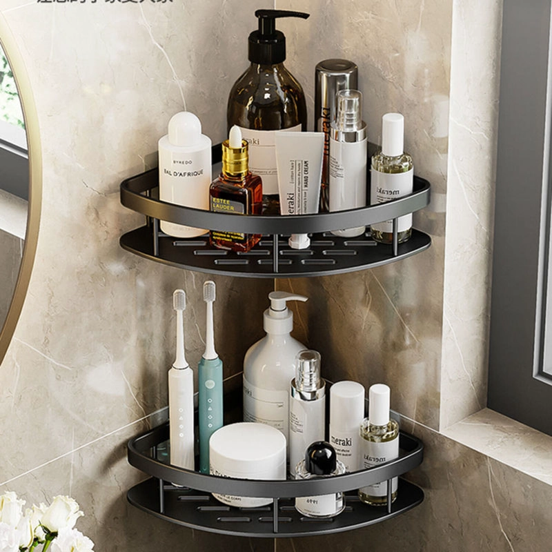 PACK 2 REPISAS ORGANIZADORAS PARA DUCHA ESQUINERO BAÑO NEGRO - 6